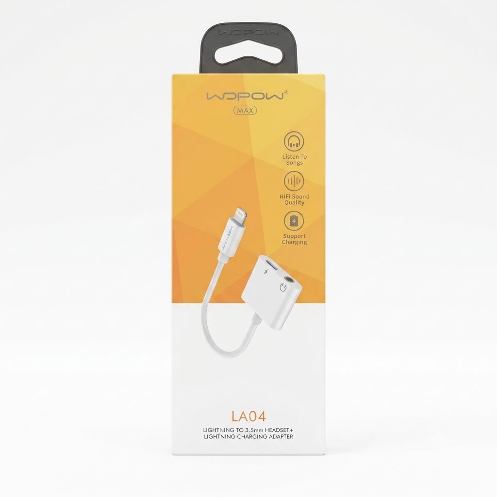 Lightning to 3.5mm Headset + Lightning Charging Adapter LA04 cable in lebanon