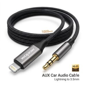 AUX Car Audio Cable Lightning To 3.5MM 1000 mm MY01 AUX to Lightning Car Audio Cable in lebanon