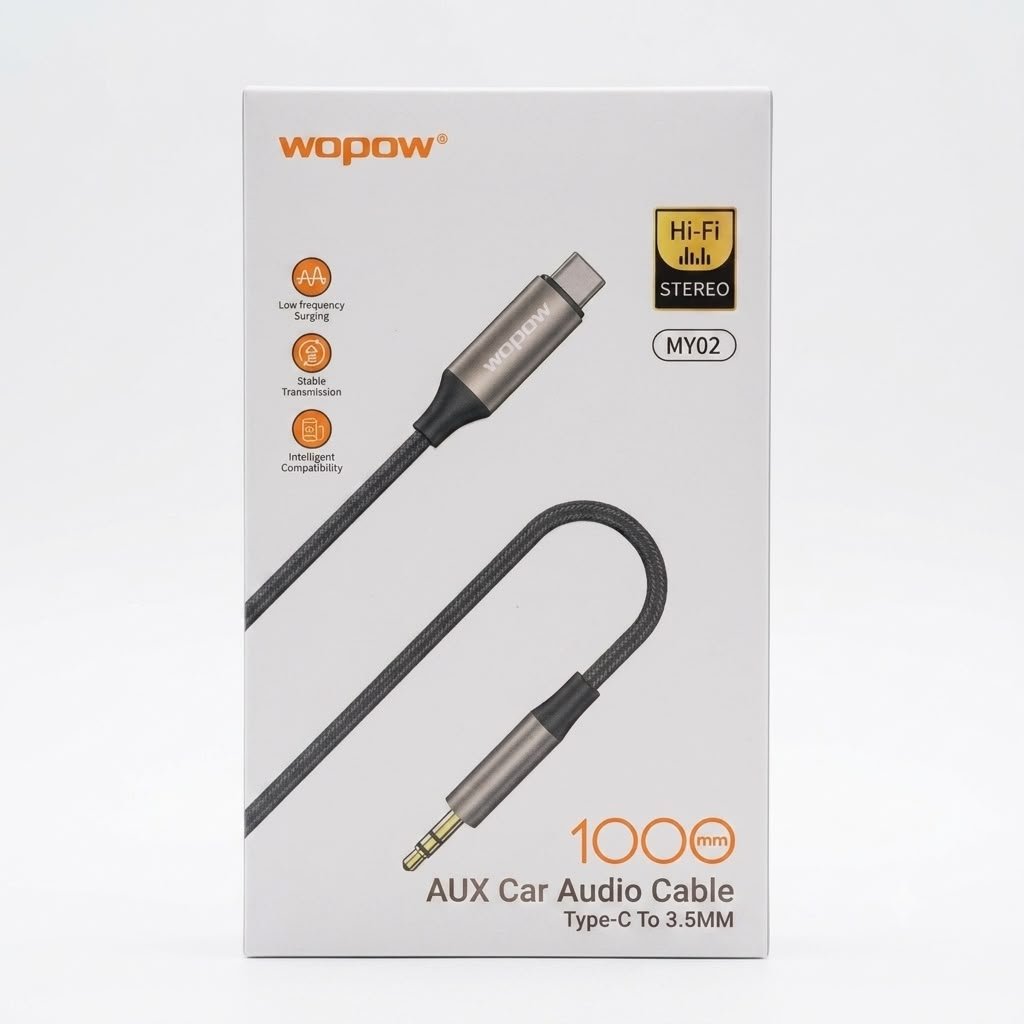 AUX Car Audio Cable Type-C To 3.5MM 1000 mm MY02 Car Audio Cable AUX to Type-c in lebanon