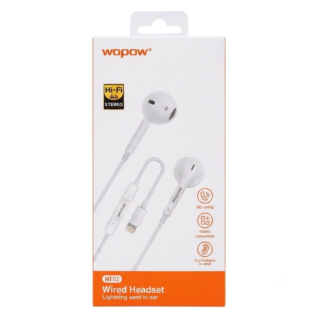 Inline version Lightning semi in ear wired headphones ME02 headphones in lebanon