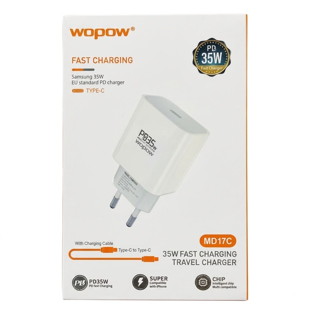 TRAVEL CHARGER MD17C Fast Charging 35w with cable typc c to c  fast charger in lebanon