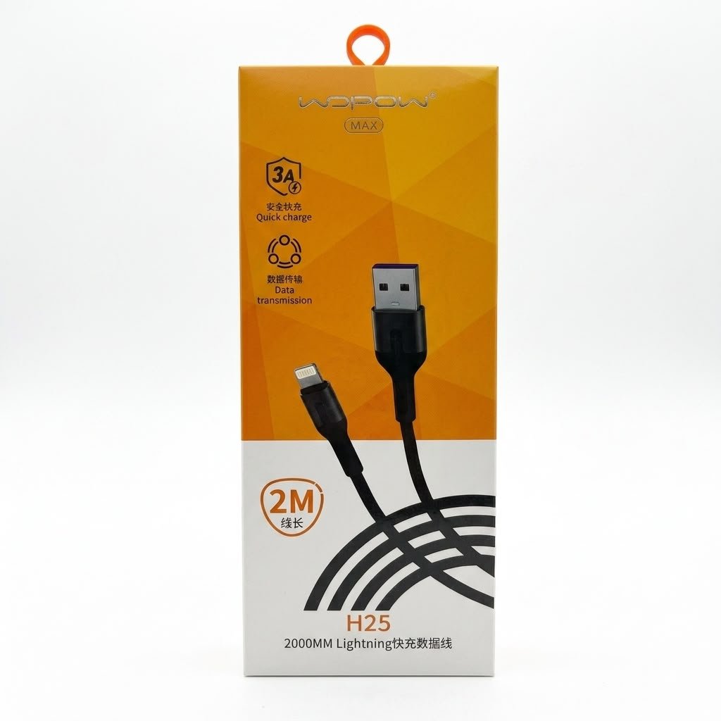 Fast Charging Lightning Cable H25 2000 mm DATA CABLE IN LEBANON