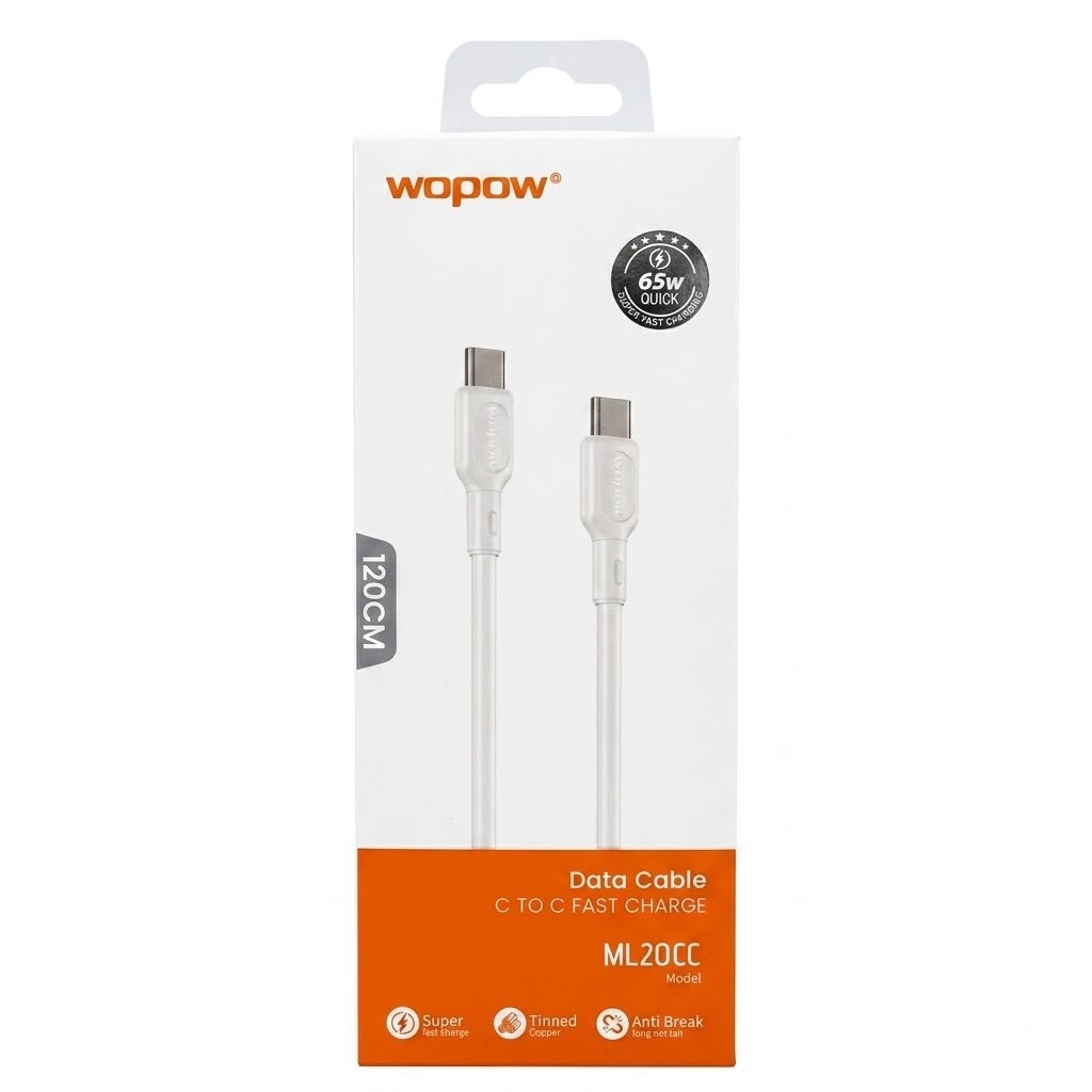 Super Fast Charge 65W Data Cable c To c ML20CC 120CM DATA CABLE IN LEBANON