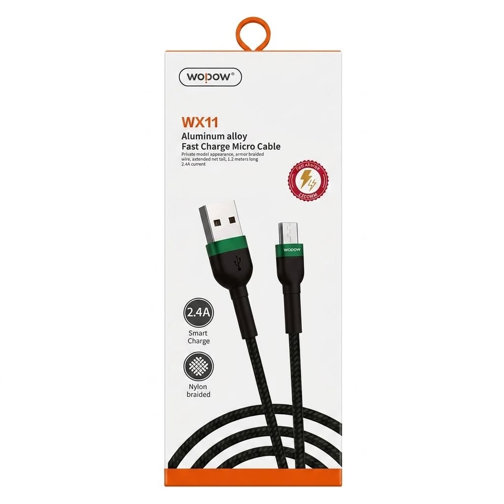 Aluminum alloy Fast Charge Data Cable WX11 MICRO 1200MM DATA CABLE IN LEBANON