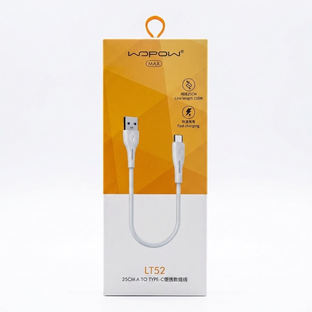 USB A TO TYPE-C Portable Data Cable 25CM LT52 DATA CABLE IN LEBANON