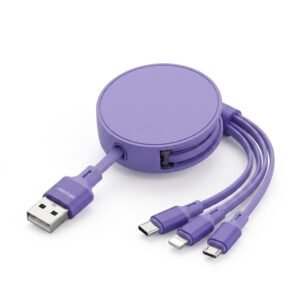 3-IN-1 telescopic fast charging data cable LC011 1100mm Micro / Type-C / Lightning DATA CABLE IN LEBANON