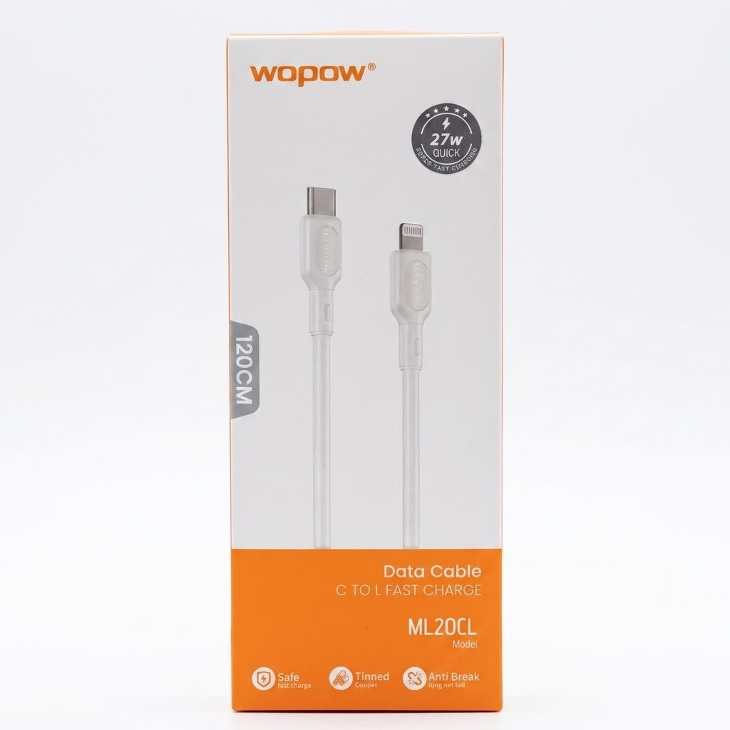 Fast Charge Data Cable ML20CL 1200mm 27W Type-C to Lightning DATA CABLE IN LEBANON