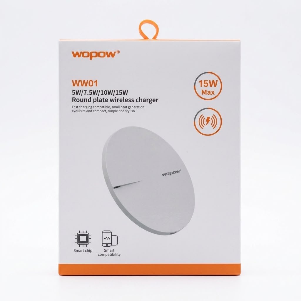 Round plate wireless charger ww01 15w max wireless charger in lebanon