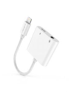 Lightning to 3.5mm+Lightning six-in-one adapter LA05 Audio transfer+listening to songs AUX Cable in lebanon